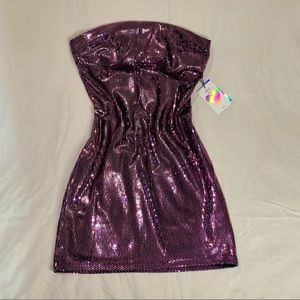 Sexy Sequin Minidress in Pink Chrome